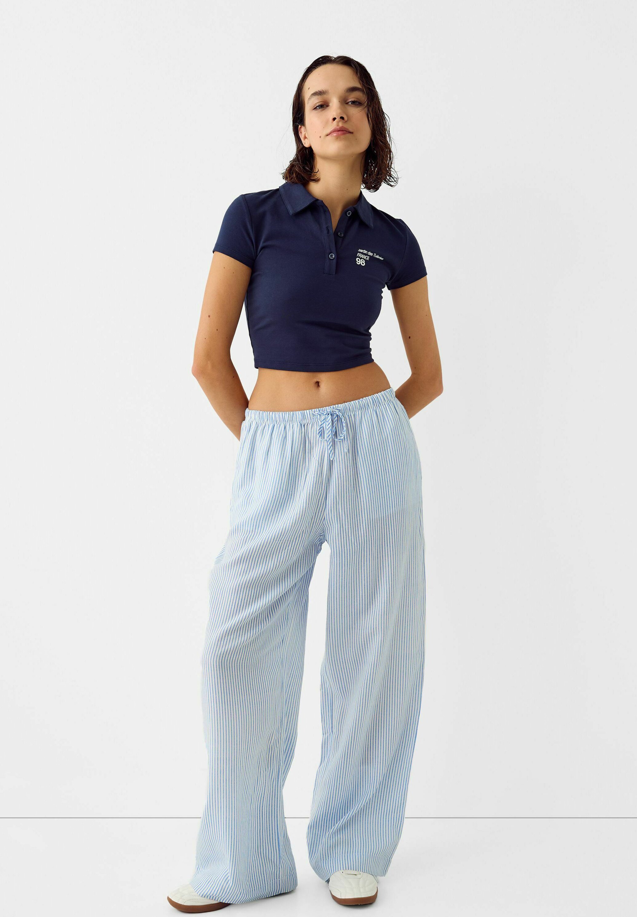 Bershka blaue stoffhose Clearance